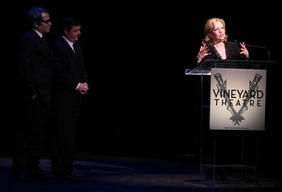 Matthew Broderick & Nathan Lane & Susan Stroman performing in STRO! The Vineyard Thea Photo