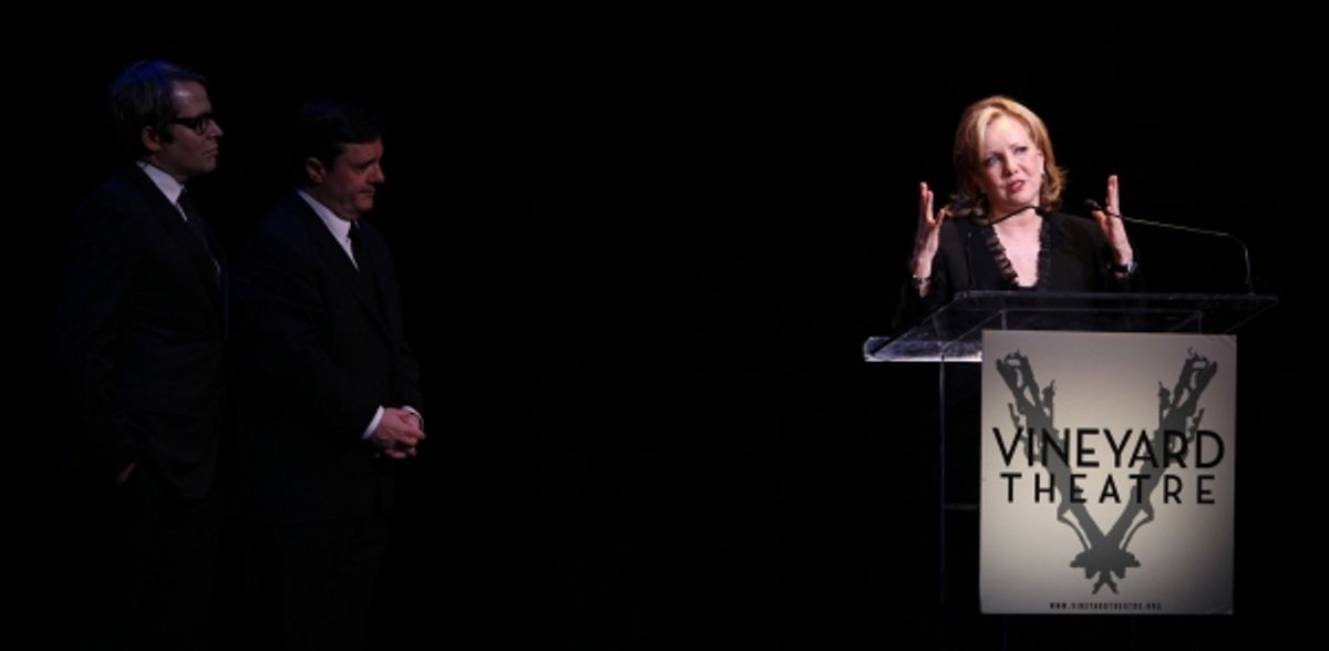 Matthew Broderick & Nathan Lane & Susan Stroman performing in STRO! The Vineyard Theatre Annual Spring Gala honors Susan Stroman at the Hudson Theatre in New York City at 