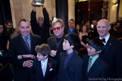 David Furnish, Myles Erlick, Sir Elton John, Marcus Pei, J.P. Viernes and David Mirvi Photo