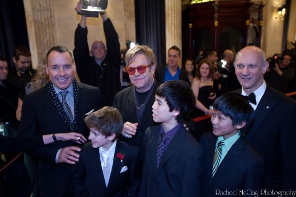 David Furnish, Myles Erlick, Sir Elton John, Marcus Pei, J.P. Viernes and David Mirvi Photo