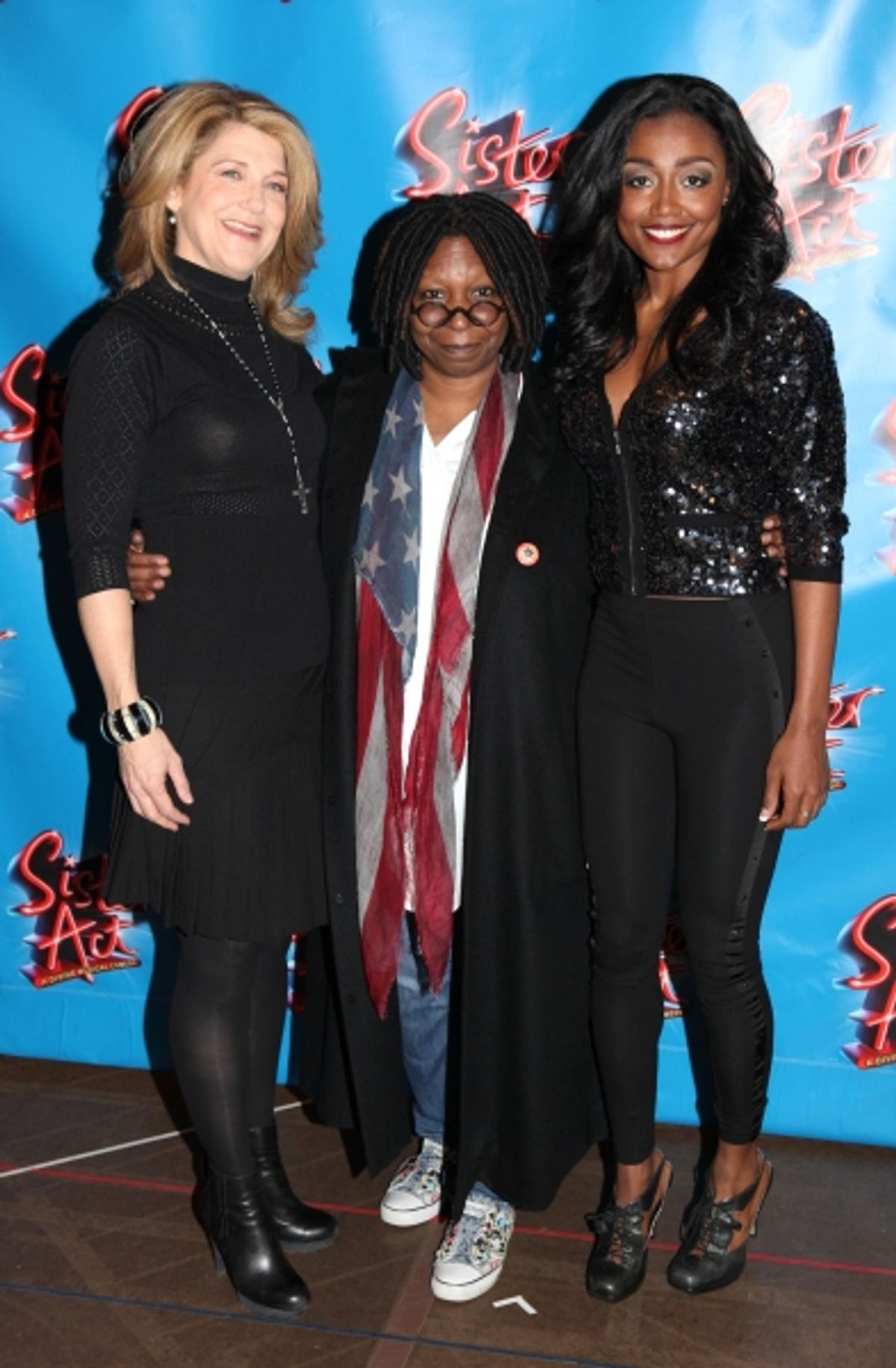 Victoria Clark, Whoopi Goldberg and Patina Miller attending the Meet & Greet the press day for the New Broadway Musical 'Sister Act'  at the New 42nd Street Studios in New York City. at 