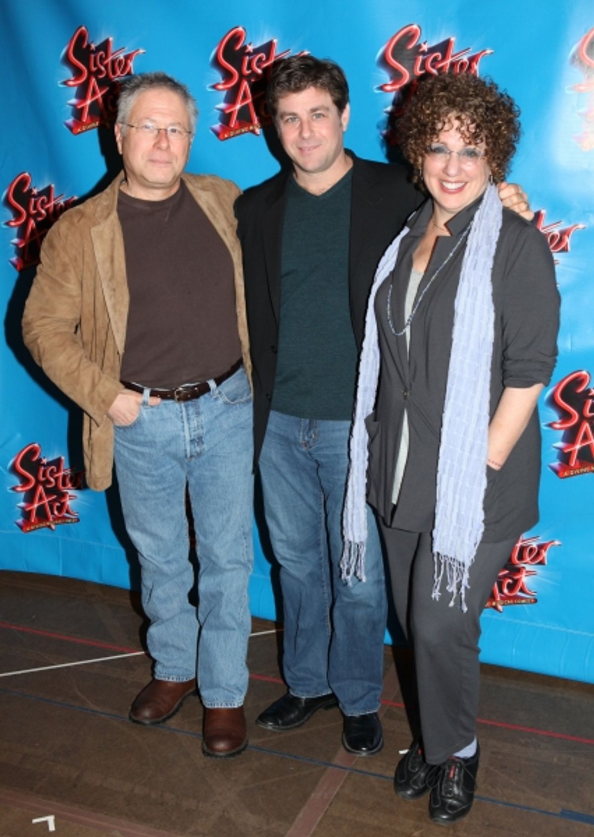 Alan Menken, Glenn Slater & Cheri Steinkellner attending the Meet & Greet the press day for the New Broadway Musical 'Sister Act'  at the New 42nd Street Studios in New York City. at 