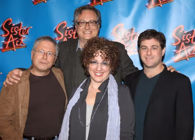 Alan Menken, Douglas Carter Beane, Cheri Steinkellner, and Glenn Slater attending the Photo