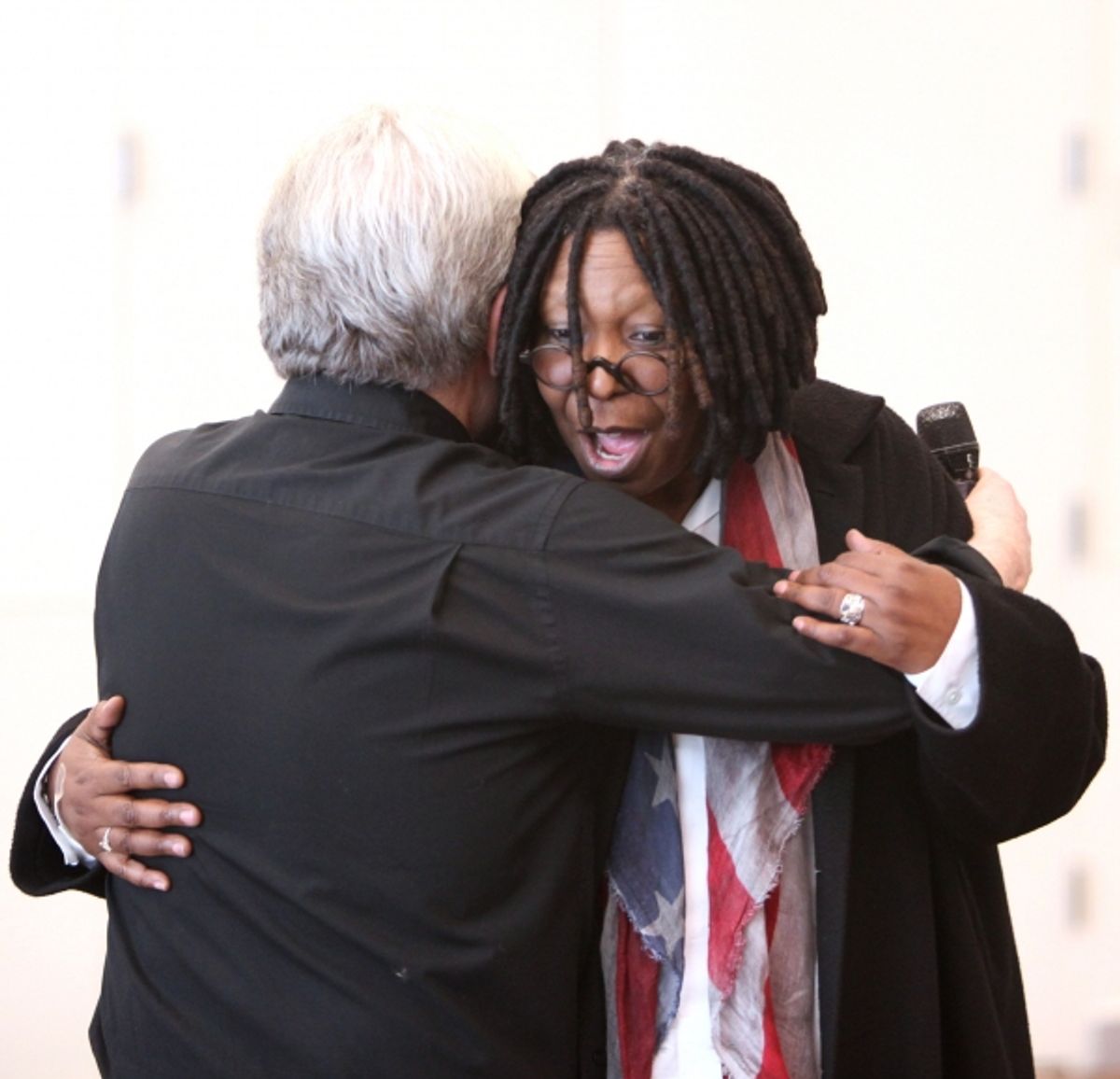 Jerry Zaks & Whoopi Goldberg attending the Open Press Rehearsal for the New Broadway Musical 'Sister Act' at the New 42nd Street Studios in New York City. *** Local Caption *** Performance, Rehearsal, Studio at 