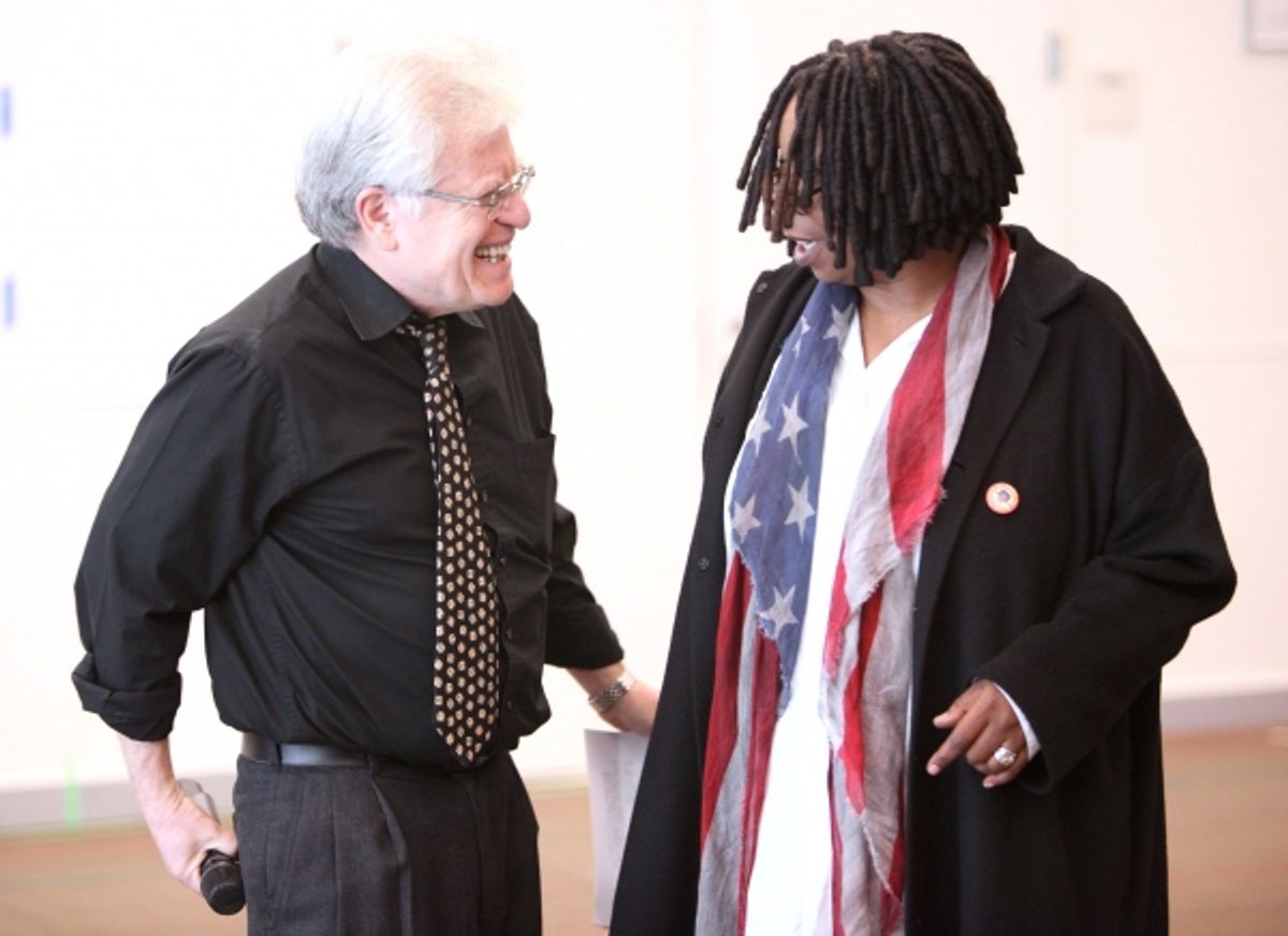 Jerry Zaks & Whoopi Goldberg attending the Open Press Rehearsal for the New Broadway Musical 'Sister Act' at the New 42nd Street Studios in New York City. *** Local Caption *** Performance, Rehearsal, Studio at 