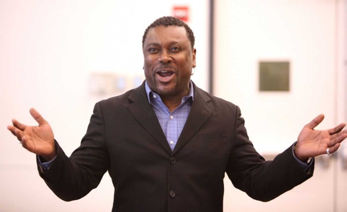 Kingsley Leggs attending the Open Press Rehearsal for the New Broadway Musical 'Sister Act' at the New 42nd Street Studios in New York City. *** Local Caption *** Performance, Rehearsal, Studio at 