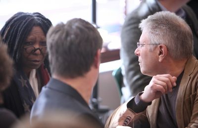 Whoopi Goldberg & Glenn Slater & Alan Menken attending the Open Press Rehearsal for t Photo