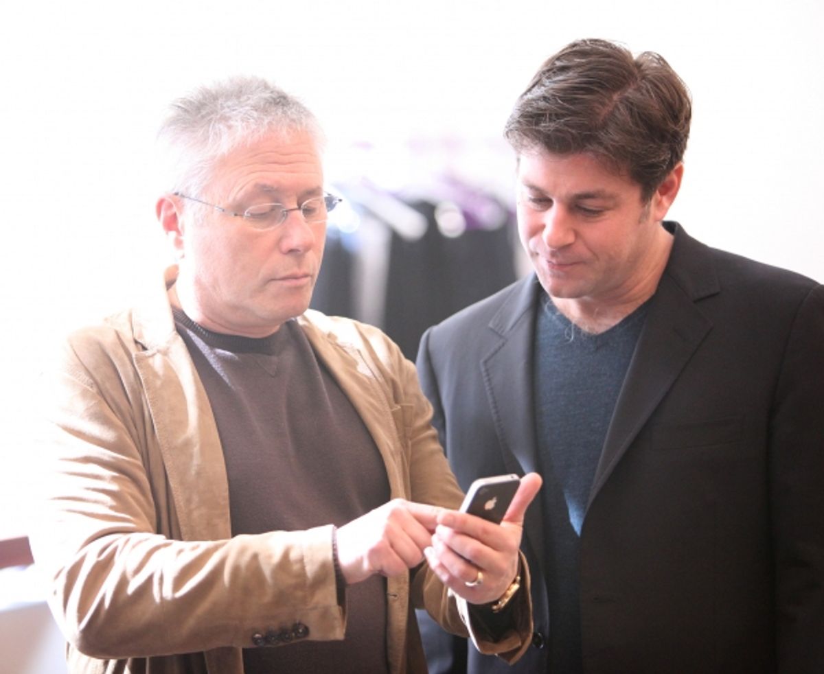 Alan Menken & Glenn Slater attending the Open Press Rehearsal for the New Broadway Musical 'Sister Act' at the New 42nd Street Studios in New York City. *** Local Caption *** Performance, Rehearsal, Studio at 