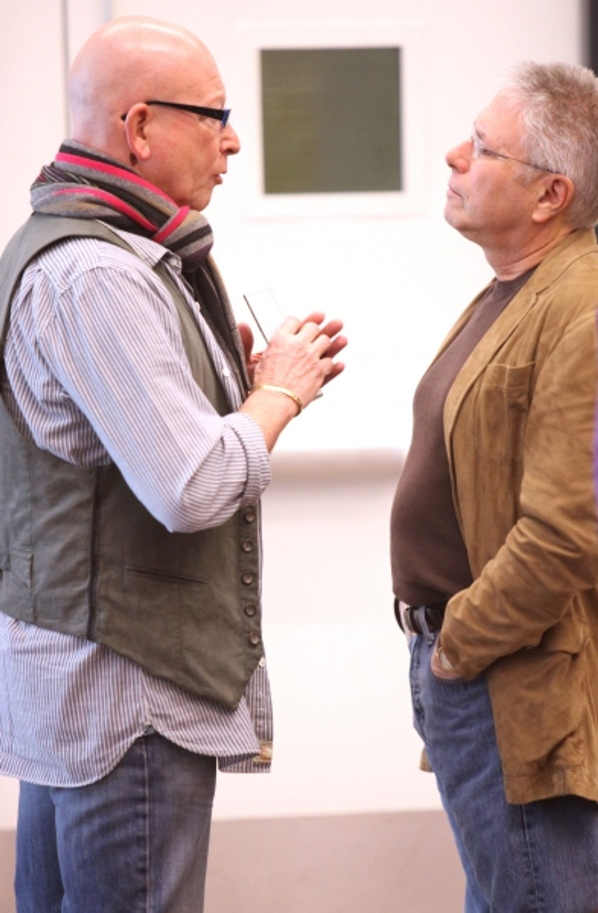 Choreographer Anthony Vam Laast & Composer Alan Menken attending the Open Press Rehearsal for the New Broadway Musical 'Sister Act' at the New 42nd Street Studios in New York City. *** Local Caption *** Performance, Rehearsal, Studio at 