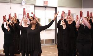 Patina Miller & Nun Ensemble attending the Open Press Rehearsal for the New Broadway  Photo