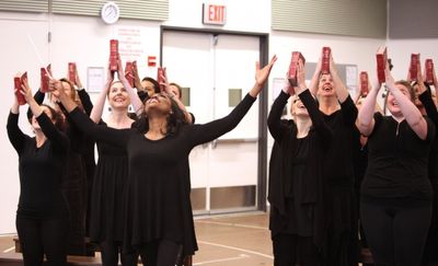 Patina Miller & Nun Ensemble attending the Open Press Rehearsal for the New Broadway  Photo