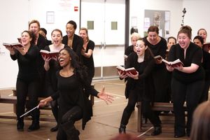 Patina Miller & Nun Ensemble attending the Open Press Rehearsal for the New Broadway  Photo