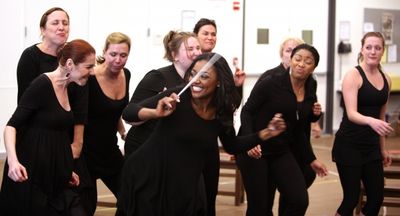 Patina Miller & Nun Ensemble attending the Open Press Rehearsal for the New Broadway  Photo
