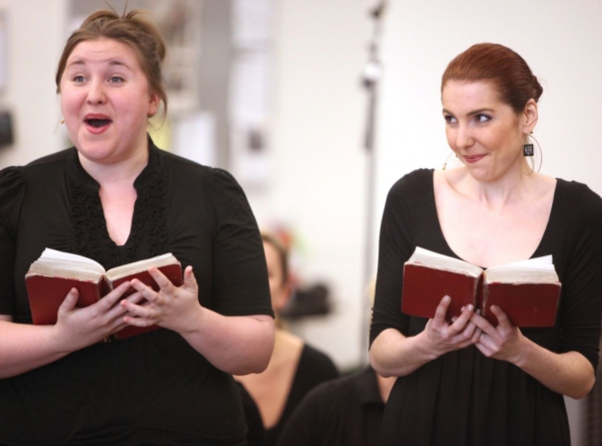 Sarah Bolt & Marla Mindelle attending the Open Press Rehearsal for the New Broadway Musical 'Sister Act' at the New 42nd Street Studios in New York City. *** Local Caption *** Performance, Rehearsal, Studio at 