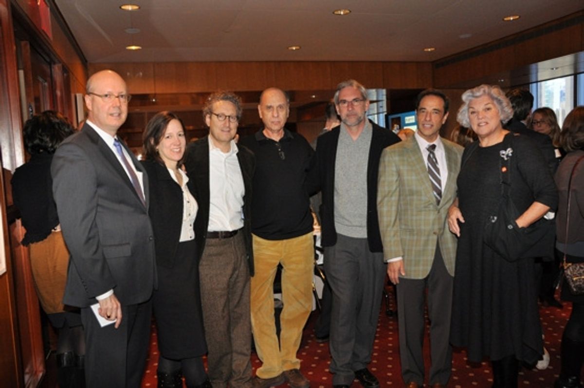 Bruce Whitacre, Robin Pogrebin, Bernard Telsey, Marshall Brickman, David Esbjornson, Hal Luftig and Tyne Daly at 