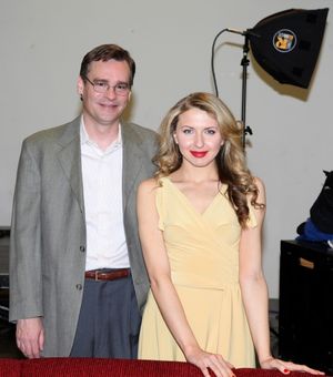 Robert Sean Leonard & Nina Arianda attending the meet & greet for the upcoming Broadw Photo