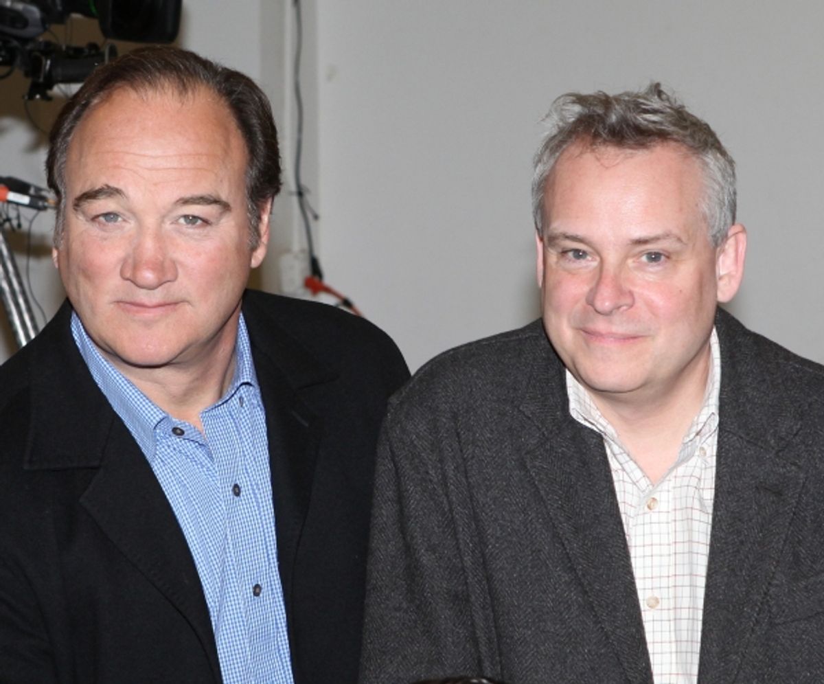 Jim Belushi & Doug Hughes attending the meet & greet for the upcoming Broadway Revival of 'Born Yesterday' at the Roundabout Rehearsal Studios in New York City. at 
