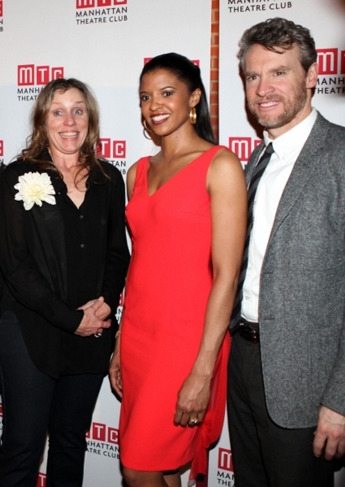 Frances McDormand, Renee Elise Goldsberry and Tate Donovan attending the Opening Night Performance After Party for the Manhattan Theatre Club's 'Good People'  in New York City. at 