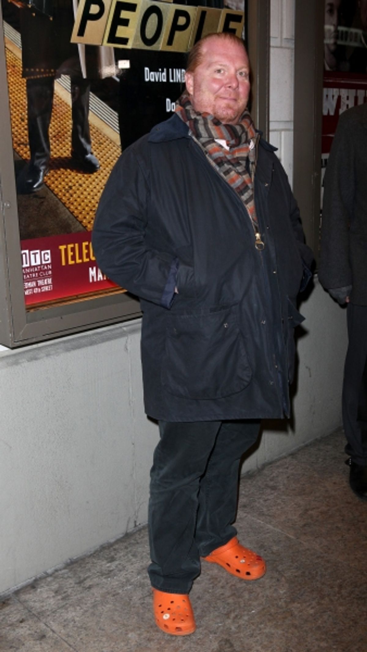 Mario Batali arriving for the Opening Night Performance of the Manhattan Theatre Club's 'Good People'  in New York City. at 