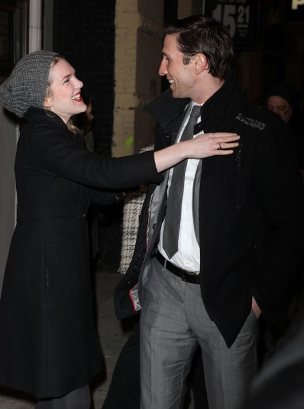 Lily Rabe & Pablo Schreiber arriving for the Opening Night Performance of the Manhatt Photo