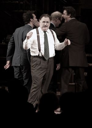 Jason Patric, Jim Gaffigan, Brian Cox, Chris Noth & Keifer Sutherland during the Opening Night Performance Curtain Call for 'That Championship Season' at the Bernard B. Jacobs Theatre in New York City. @ BroadwayWorld Jason Patric, Jim Gaffigan, Brian Cox, Chris Noth & Keifer Sutherland during the Open Photo