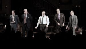 Jason Patric, Jim Gaffigan, Brian Cox, Chris Noth & Keifer Sutherland during the Opening Night Performance Curtain Call for 'That Championship Season' at the Bernard B. Jacobs Theatre in New York City. @ BroadwayWorld Jason Patric, Jim Gaffigan, Brian Cox, Chris Noth & Keifer Sutherland during the Open Photo