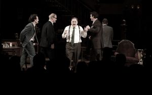 Jason Patric, Jim Gaffigan, Brian Cox, Chris Noth & Keifer Sutherland during the Opening Night Performance Curtain Call for 'That Championship Season' at the Bernard B. Jacobs Theatre in New York City. @ BroadwayWorld Jason Patric, Jim Gaffigan, Brian Cox, Chris Noth & Keifer Sutherland during the Open Photo