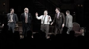 Jason Patric, Jim Gaffigan, Brian Cox, Chris Noth & Keifer Sutherland during the Opening Night Performance Curtain Call for 'That Championship Season' at the Bernard B. Jacobs Theatre in New York City. @ BroadwayWorld Jason Patric, Jim Gaffigan, Brian Cox, Chris Noth & Keifer Sutherland during the Open Photo