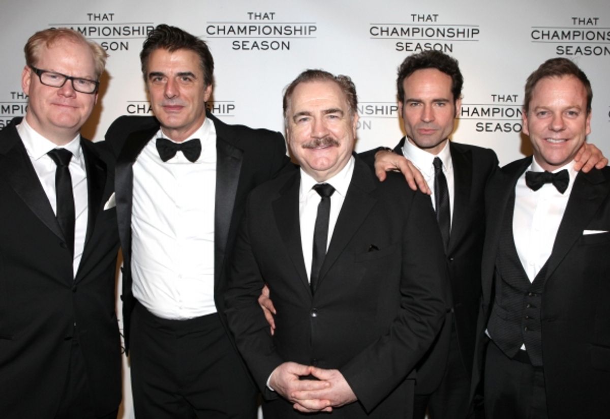 Jim Gaffigan, Chris Noth, Brian Cox, Jason Patric and Kiefer Sutherland  attending the Opening Night Performance After Party for  'That Championship Season' at Gotham Hall in New York City. at 