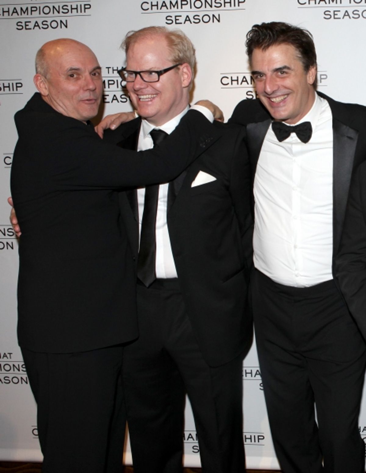 Gregory Mosher, Jim Gaffigan & Chris Noth attending the Opening Night Performance After Party for  'That Championship Season' at Gotham Hall in New York City. at 