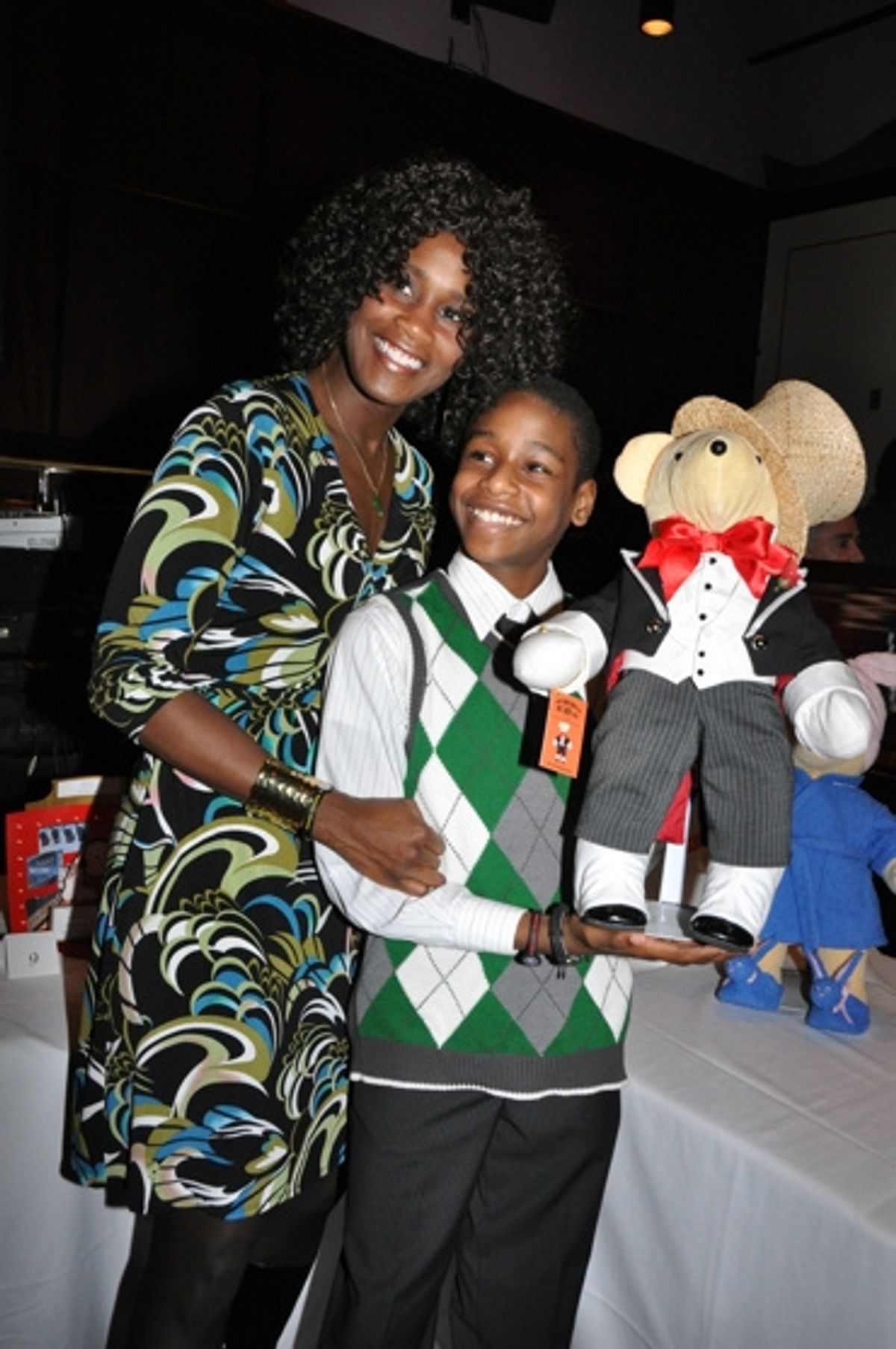 The Scottsboro Boys Bear with Jeremy Gumbs and his mother Deborah Gumbs at 