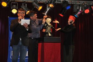 Bryan Batt, Christopher Sieber, Veanne Cox with the La Cage Aux Folles Bear Photo