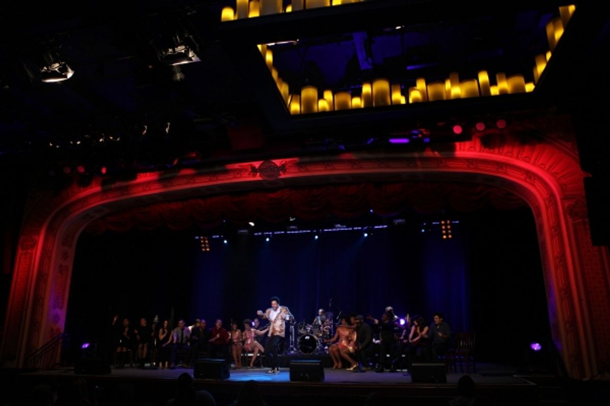 Geno Henderson & the Ensemble Cast performing a Sneek Peek of the New Broadway Musical  'Baby It's You' at the Hard Rock Cafe in New York City. at 