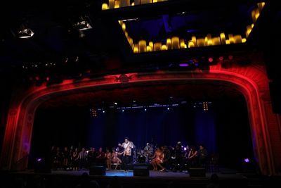 Geno Henderson & the Ensemble Cast performing a Sneek Peek of the New Broadway Musica Photo