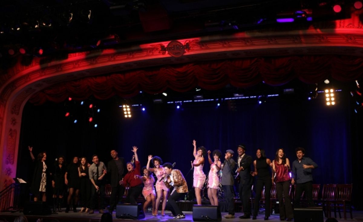 Beth Leavel & Ensemble Cast performing a Sneek Peek of the New Broadway Musical  'Baby It's You' at the Hard Rock Cafe in New York City. at 