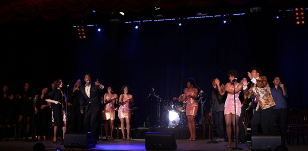 Beth Leavel & Allan Lewis with the Ensemble Cast performing a Sneek Peek of the New Broadway Musical  'Baby It's You' at the Hard Rock Cafe in New York City. at 