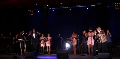 Beth Leavel & Allan Lewis with the Ensemble Cast performing a Sneek Peek of the New B Photo