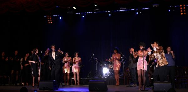 Beth Leavel & Allan Lewis with the Ensemble Cast performing a Sneek Peek of the New B Photo