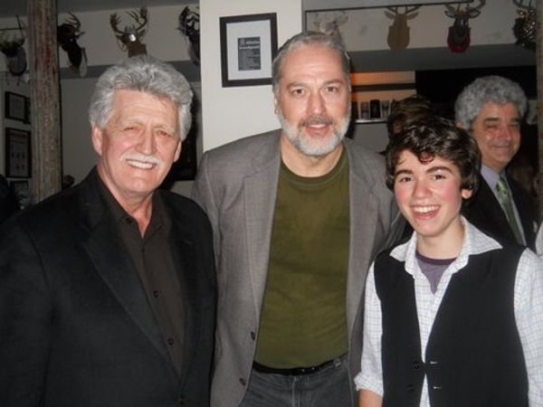 BH Barry, Tom Hewitt (Long John Silver) and Noah E Galvin (Jim Hawkins) Photo