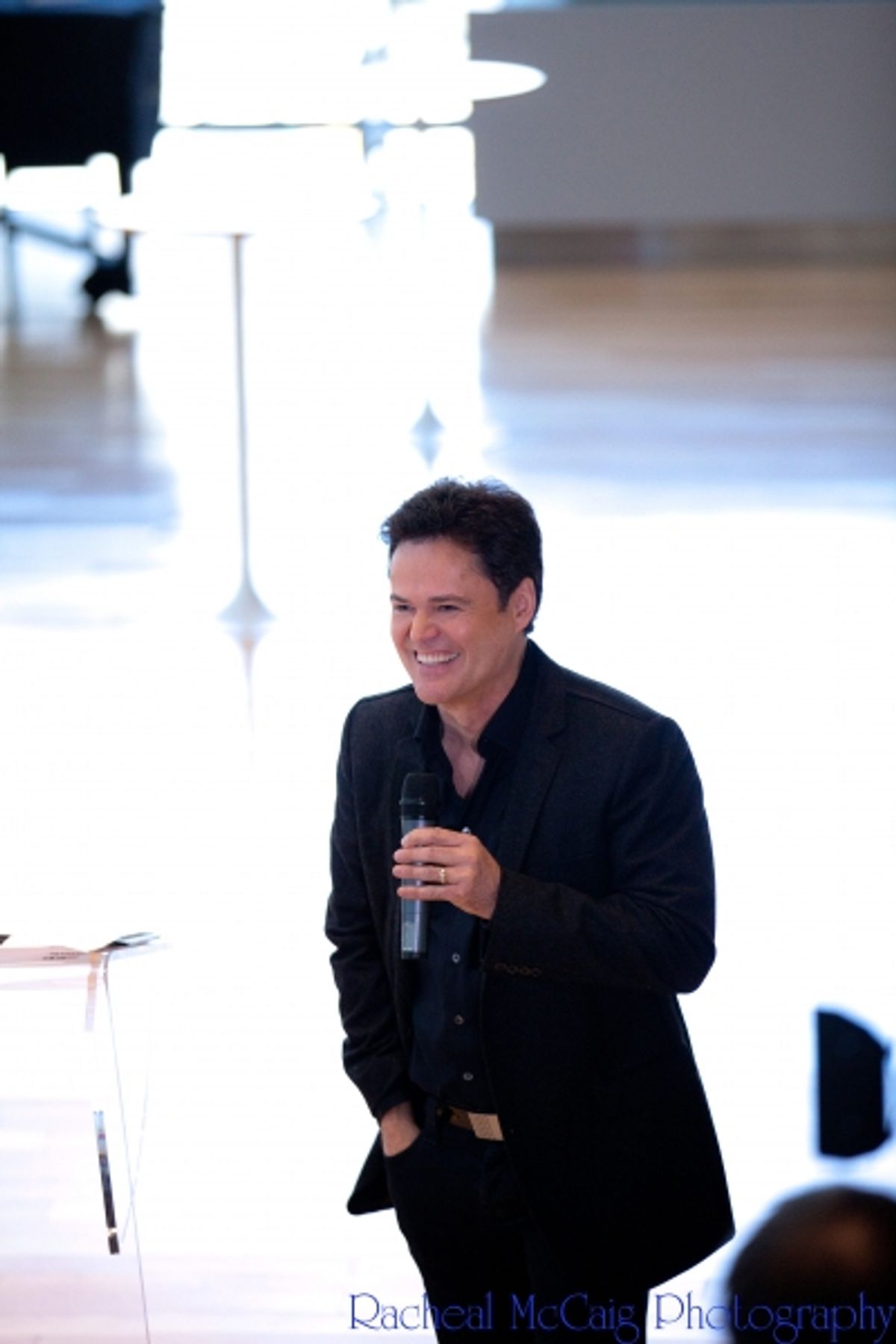 Donny Osmond fielding audience questions at 