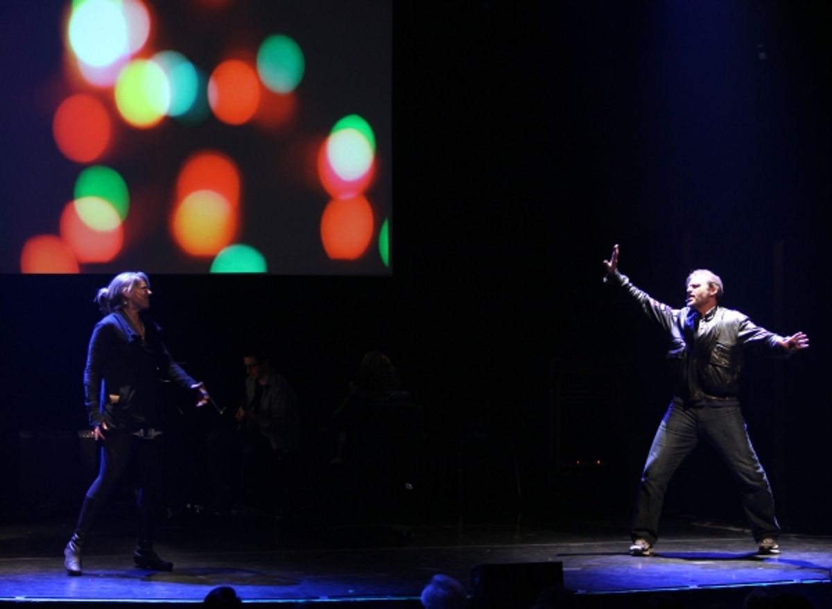 Julie Reiber, Marc Kudisch Performing in 'Childhood Sweethearts' at The 24 Hour Musicals after performance party at the Gramercy Theatre in New York City. at 