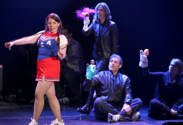 Joelle Lurie, Julie Reiber, Marc Kudisch, Amanda Green  Performing in 'Childhood Swee Photo