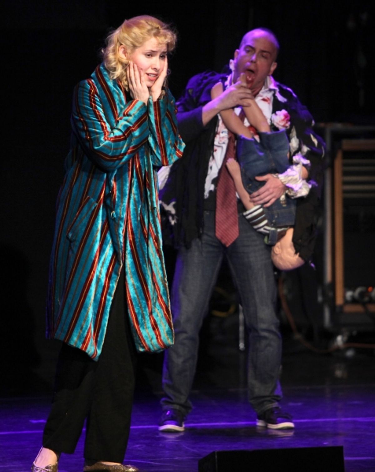 Nellie McKay & Jeffrey Kuhn Performing in 'Things Can't always Be Awesome' at The 24 Hour Musicals after performance party at the Gramercy Theatre in New York City. at 