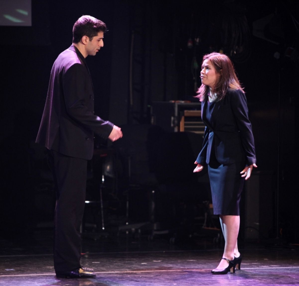 America Ferrera & Tony Yazbeck Performing in 'The Exact Right Thing' at The 24 Hour Musicals after performance party at the Gramercy Theatre in New York City. at 