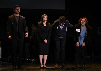 Tony Yazbeck, America Ferrera, Nat Wolff & Kat Pallardy Performing in 'The Exact Righ Photo