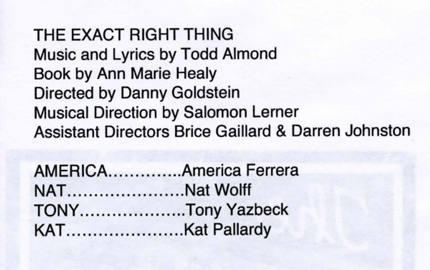 Photo Coverage: The 24 Hour Musicals - Fererra in THE EXACT RIGHT THING  Image