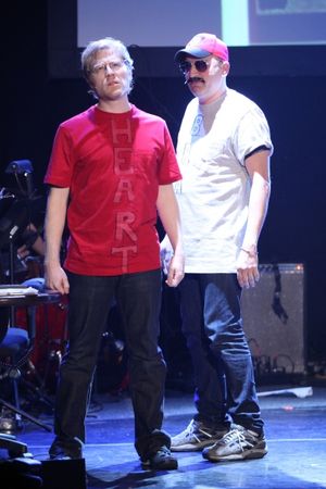 Anthony Rapp & Julian Fleisher Performing in 'The World Is Ending' at The 24 Hour Musicals after performance party at the Gramercy Theatre in New York City. @ BroadwayWorld Anthony Rapp & Julian Fleisher Performing in 'The World Is Ending' at The 24 Hour Mus Photo
