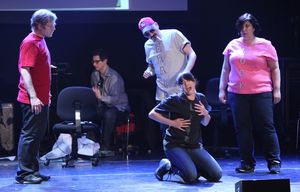 Anthony Rapp, Ashlie Atkinson, Julian Fleisher & Dee Roscioli Performing in 'The Worl Photo