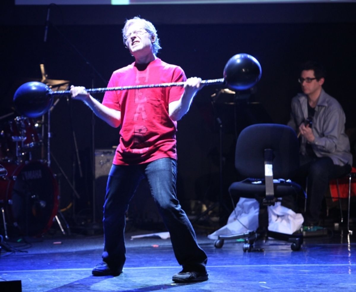 Anthony Rapp Performing in 'The World Is Ending' at The 24 Hour Musicals after performance party at the Gramercy Theatre in New York City. at 