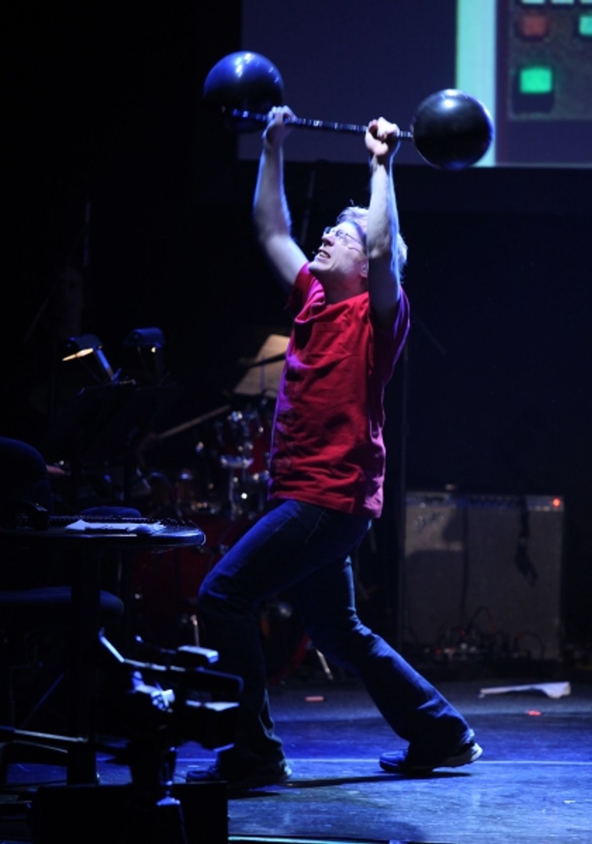 Anthony Rapp Performing in 'The World Is Ending' at The 24 Hour Musicals after performance party at the Gramercy Theatre in New York City. at 